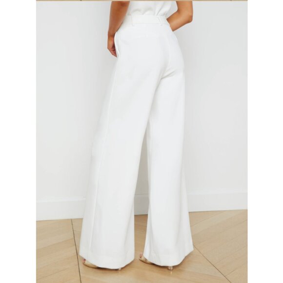 NEW L'AGENCE Gavin Wide Leg Pant in White - Picture 3 of 5
